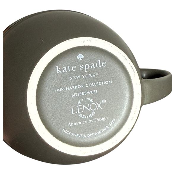 Lenox‎ Kate Spade Mug Fair Harbor Collection Bittersweet Coffee Tea Gray 10oz - Picture 2 of 7